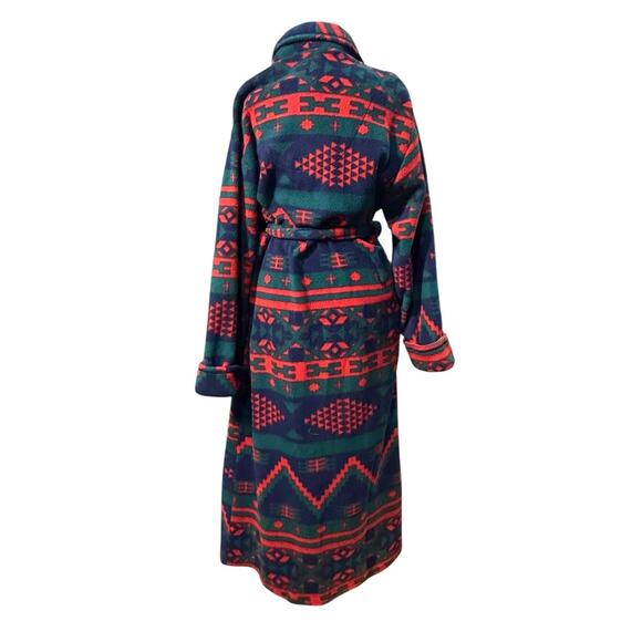 Cypress Fleece Robe Women S Thick Cozy Aztec Southwest Long Plush Vintage 90s - Picture 5 of 8